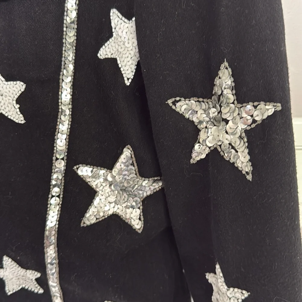 Vintage Modi Beaded Sequin Star Denim Cotton Jacket - Picture 3 of 14